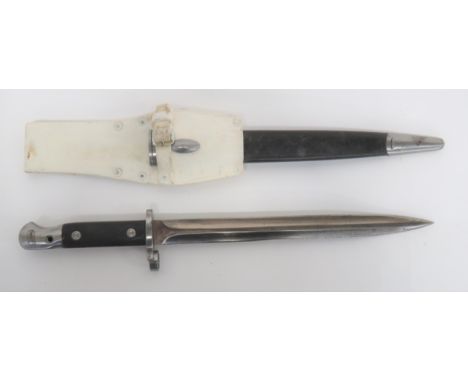 Rare Trials Pattern 1888 Sword Bayonet 12 inch, double edged blade. &nbsp;Steel stepped muzzle ring, crossguard and pommel wi