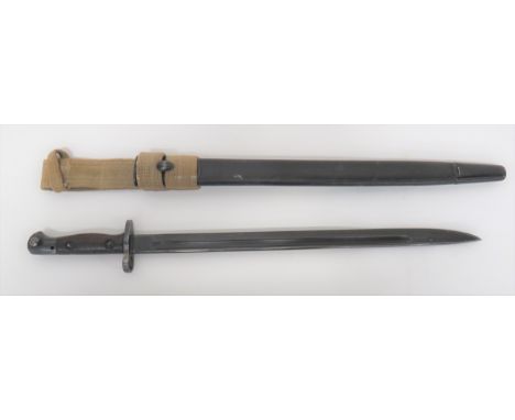 WW1 Sanderson Made SMLE Bayonet 17 inch, single edged, blackened blade with fuller. &nbsp;The forte with maker "Sanderson", d