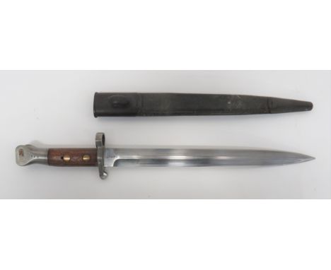 British 1888 MKI 2nd Type Lee Metford Bayonet 12 inch, double edged blade. &nbsp;The forte with maker "Sanderson Sheffield" d