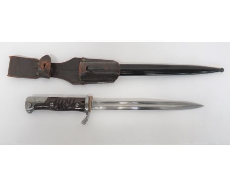 Scarce Imperial German M1898 Sawback Removed Shortened Bayonet 9 1/2 inch, single edged, shortened blade. &nbsp;Rear sawback 