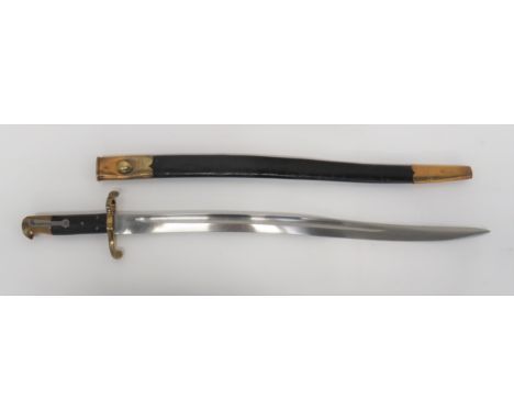 Unusual Possibly Volunteers P1860 Sword Bayonet 23 inch, single edged, yataghan blade with wide fuller. &nbsp;Brass muzzle ri