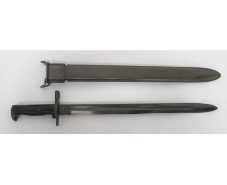 American M1942 Springfield Or Garand Bayonet 15 3/4 inch, single edged blade with sharpened back edge point. &nbsp;Narrow ful