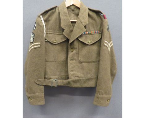 1945 Dated 1940 Pattern Royals 5th Infantry Division Battledress consisting khaki woollen, single breasted, converted open co