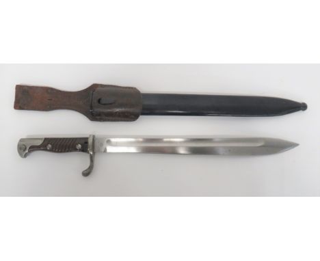 Imperial German Seitengewehr M1898/05 Butcher Bayonet 14 1/2 inch, single edged blade widening towards the point. &nbsp;Wide 