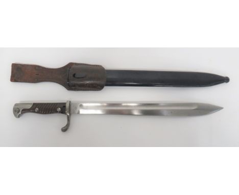 Imperial German Seitengewehr M1898/05 Butcher Bayonet 14 1/2 inch, single edged blade widening towards the point. &nbsp;Wide 