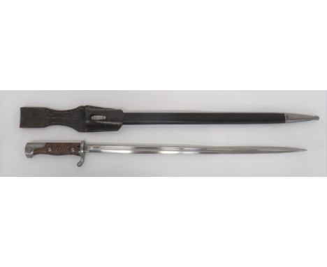 Imperial German Seitengewehr M1898 Bayonet 20 1/2 inch, single edged, pipe back, quill point, narrow blade. &nbsp;Narrow full