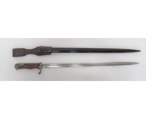 Imperial German Seitengewehr M1898 Regimental Stamped Bayonet 20 1/2 inch, single edged, pipe back, quill point blade with na