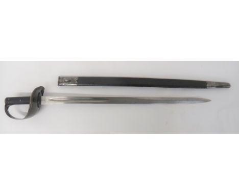 British Royal Navy 1899 Pattern Cutlass 28 inch, single edged blade with sharpened back edge point. &nbsp;Short narrow fuller