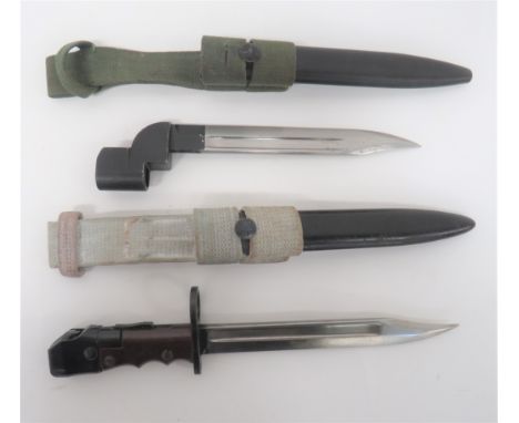 British No 7 Bowie Bayonet 8 inch, single edged, clipped point blade with narrow fuller. &nbsp;Large, blackened muzzle ring a