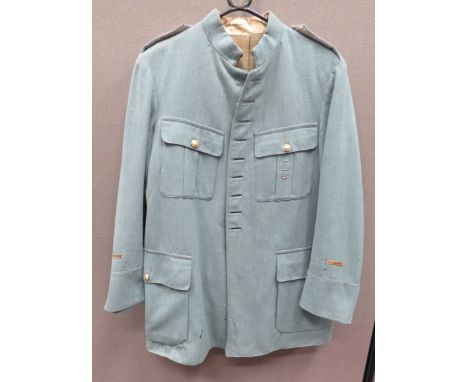 WW1 French Infantry Officer's Horizon Blue Tunic light, horizon blue, fine quality cloth, single breasted, high collar tunic.