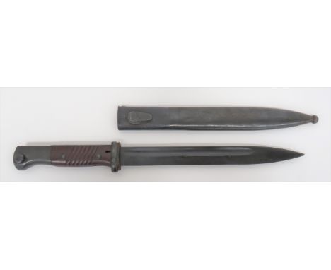 WW2 German K98 Mauser Bayonet 10 inch, single edged, blackened blade. &nbsp;Narrow fuller. &nbsp;The forte marked "S/172G". &