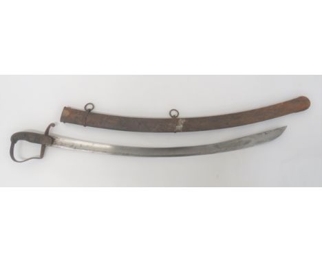 British 1796 Pattern Light Cavalry Trooper's Sword 32 1/4 inch, single edged, slightly curved blade with large fuller. &nbsp;