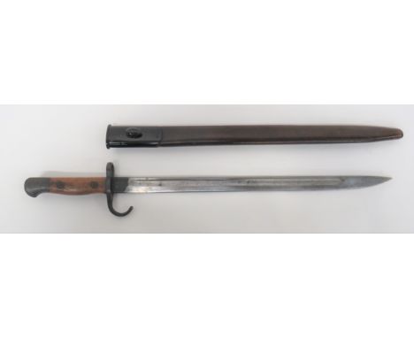 1909 Dated Hook Quillon SMLE Bayonet In First Pattern Scabbard 17 inch, single edged blade with fuller. &nbsp;The forte with 