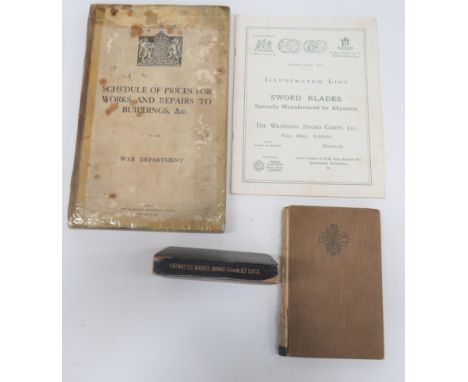 Small Selection of Military Books consisting Divisional and Other Signs, printed 1920 (spine damaged) ... Gunnery Drill Book 