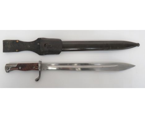 1915 Dated Early Pattern Seitengewehr M1898/05 Butcher Bayonet 14 1/2 inch, single edged blade widening towards the point. &n