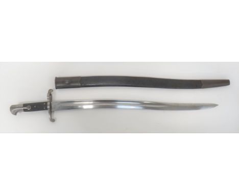 Scarce P1862 Whitworth Sword Bayonet 22 3/4 inch, single edged, Yataghan blade with wide fuller. &nbsp;The forte with crowned