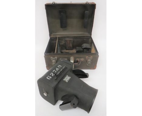 WW2 American K20 Aircraft Camera blackened rear box with side cocking lever and firing button. &nbsp;Long lens mount with bla