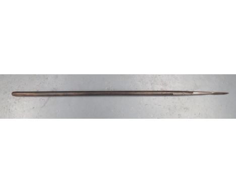 19th Century Naval Boarding Pike steel hollow ground, triangular form blade with steel securing mount. &nbsp;Polished, blacke