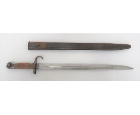 Warwickshire Regiment 1907 Hook Quillon SMLE Bayonet 17 inch, single edged blade with fuller. &nbsp;The forte with maker "Wil