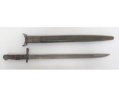 American M1917 Bayonet By Remington 17 inch, single edged blade with fuller. &nbsp;Forte marked "Remington 1918" and "US" wit