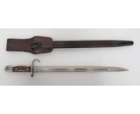 Scarce British 1907 Pattern Hook Quillon SMLE Bayonet 17 inch, single edged blade with fuller. &nbsp;Forte with maker "Wilkin