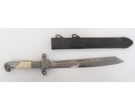 German Third Reich 1937 Model RAD Leader's Dagger by "Krebs" 10 1/4 inch, single edged, slightly curved blade with clipped po