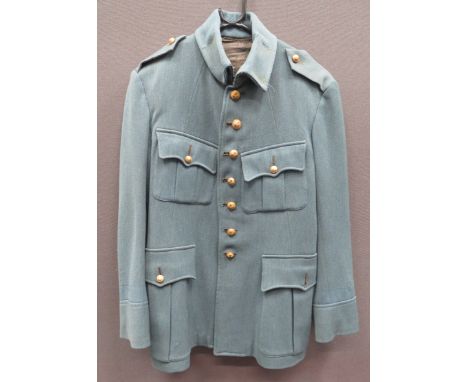 WW1 French Engineer Officer's Horizon Blue Tunic light horizon blue, fine quality cloth, single breasted, high collar tunic. 