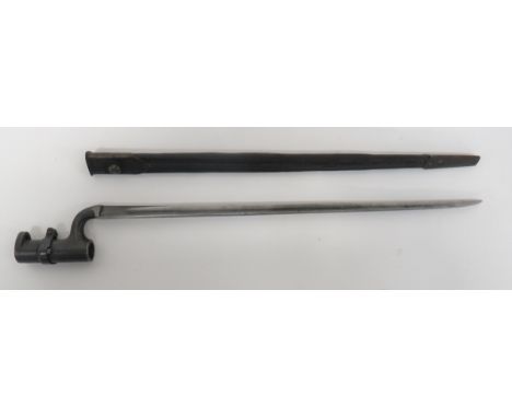 1853 Socket Bayonet To Fit a Martini Rifle 17 1/4 inch, hollow ground, triangular form blade. &nbsp;Forte with maker "Roe" an