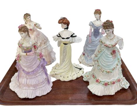 Four Royal Worcester limited edition figures and Coalport lady (5).