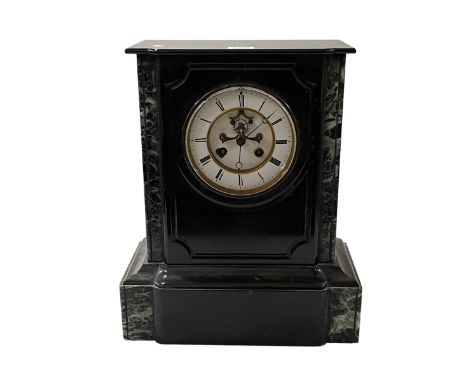 Victorian slate mantel clock, 38cm.