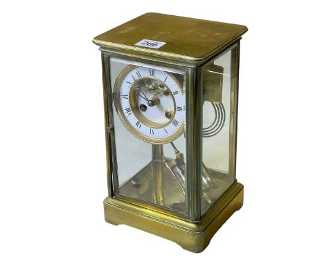 French brass mantel clock with Mercury pendulum.