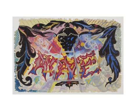 UNKNOWN (20TH CENTURY)  LADDER   Indecipherably inscribed, watercolour, with hand-serrated edge  39cm x 58cm (15.25in x 22.75