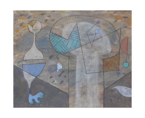 [§] COLIN THOMS (SCOTTISH 1912-1997)  PORTRAIT OF MY GRANDMOTHER ON HOLIDAY   Signed and dated '83, oil on canvasboard  47cm 