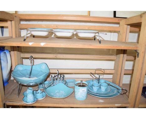 QUANTITY OF MIDWINTER STYLECRAFT FASHION SHAPE TABLE WARES TO INCLUDE CRUET, CAKE STAND, TOAST RACK, SERVING DISHES ETC