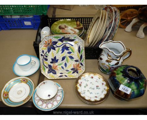 A quantity of china to include display plates, Royal Worcester tea plates, oriental dish and plate etc.