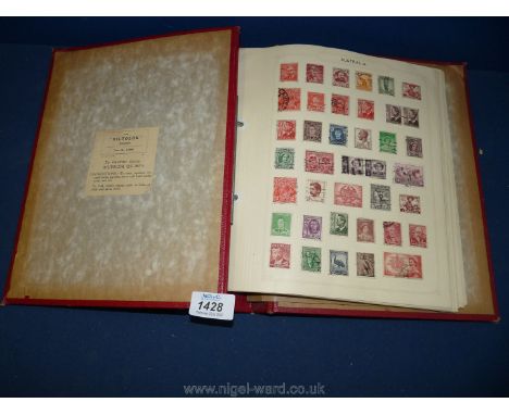 A red Hiltolok stamp album (British &amp; Commonwealth mainly from Queen Victoria to Elizabeth II), mint and used conditions 