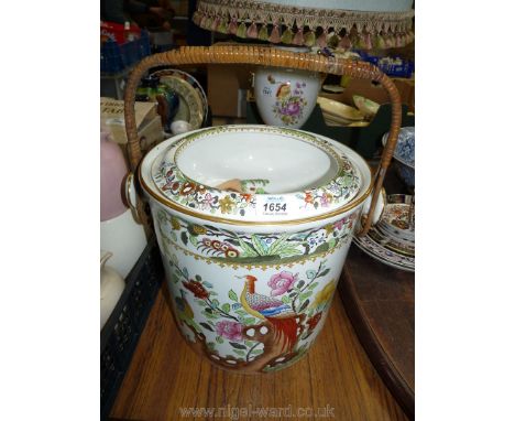 A Copeland Spode floral decorated slop Pail (repaired).
