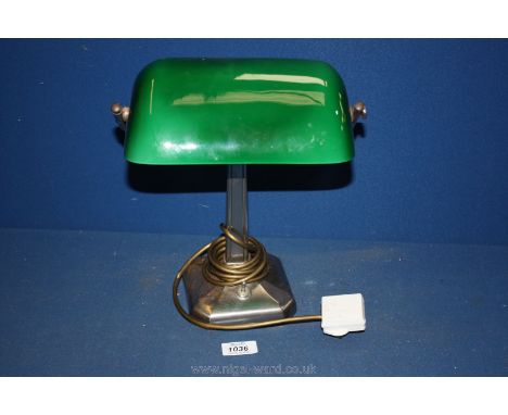 A 1950's desk Lamp with green shade.