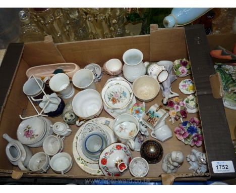 A quantity of miscellaneous china including a miniature child's Teaset, teapot lid missing, pin dishes, miscellaneous floral 