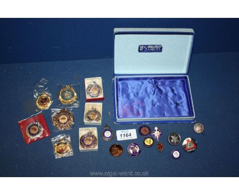 Miscellaneous enamel cycling badges and medals.