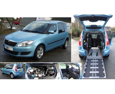 A 2014 Skoda Roomster SE MPV 1.2TSi Petrol Manual, 5 door W.A.V. (Wheelchair Accessible Vehicle) DK64 BLX. First registered o