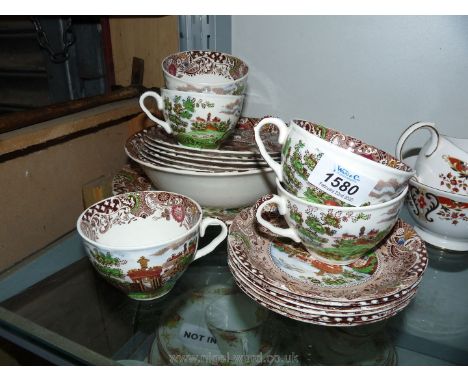 A quantity of Midwinter landscape tea service.