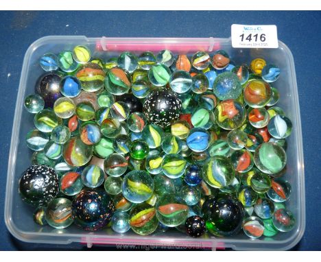 A large tub of vintage Marbles.