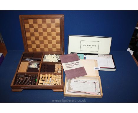 A quantity of miscellaneous Games including progressive whist, Gladstone cards, the four aces puzzle, chess board, etc.