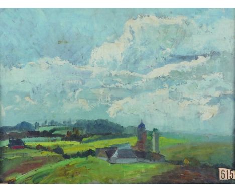   Elizabeth Frere (19th – 20th Century) British.An Extensive Landscape, Oil on Panel, Inscribed on Label verso, 12” x 15.5”. 