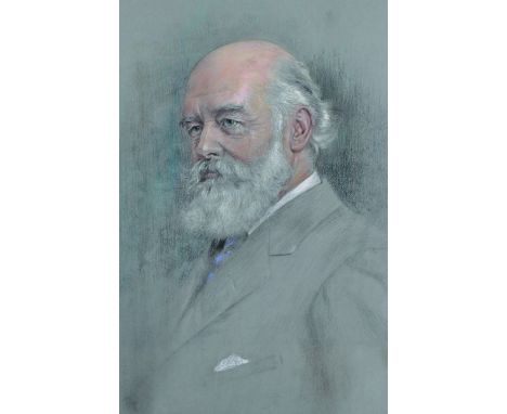 Robert Ponsonby Staples (1853-1943) British.Bust Portrait of a Bearded Man, Chalk, Signed with Monogram, 24” x 16”.Provenance