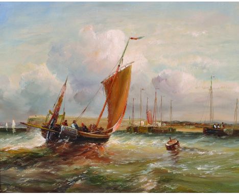 L… Roth (20th Century).A Coastal Shipping Scene, Oil on Panel, Signed, 8” x 10”.  