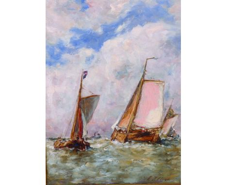 Paul Jean Clays (1819-1900) French.A Shipping Scene, Oil on Panel, Signed, 13” x 9.5”.  