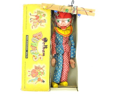A Pelham clown puppet, in original box, 31cm high