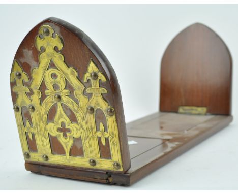 A Victorian mahogany and brass book caddy, 35cm wide